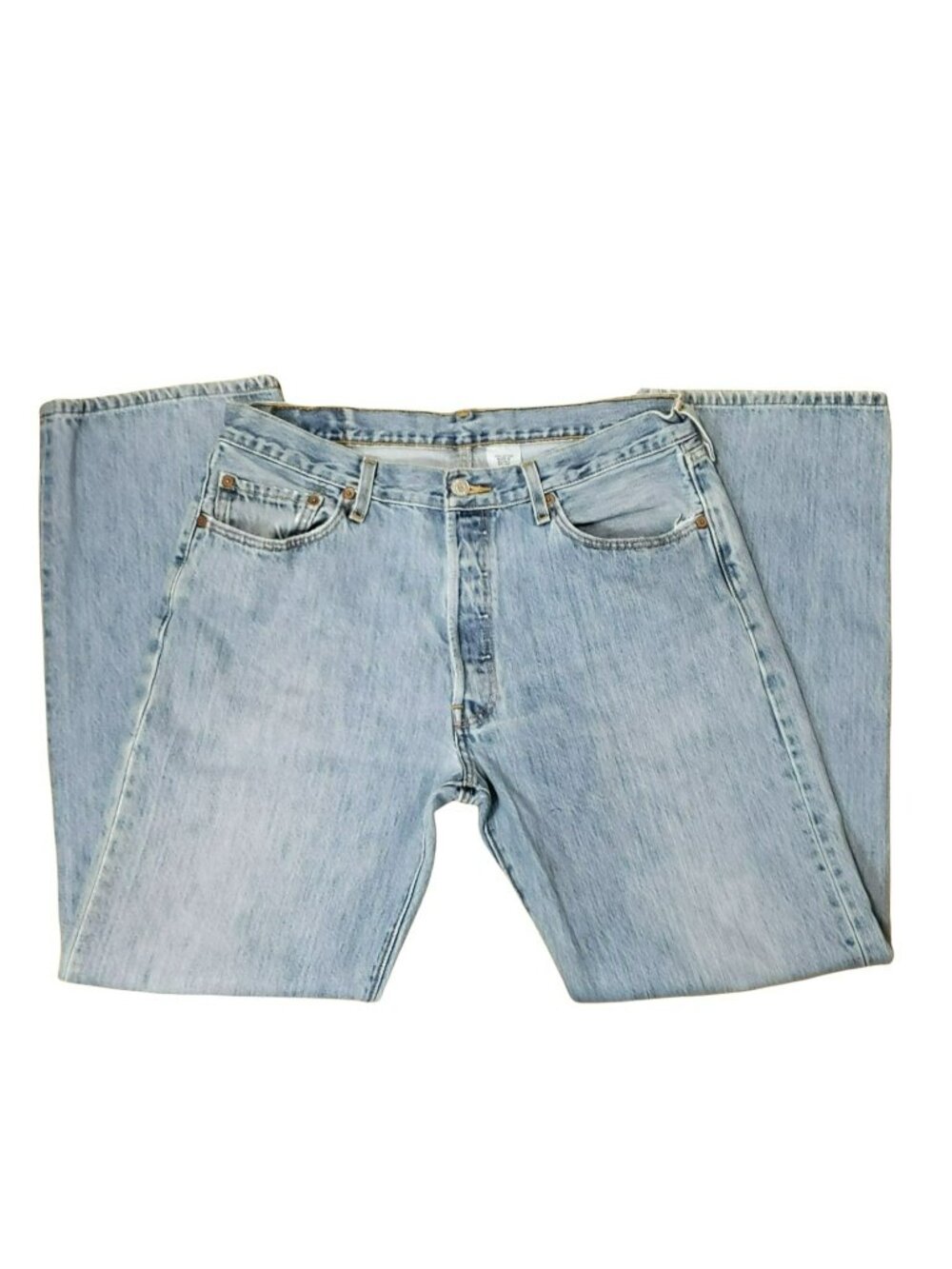 Levis 501 Button Fly Jeans 2008 Red Tab Mexico Seam Wear 36x32 Measures 32x31
